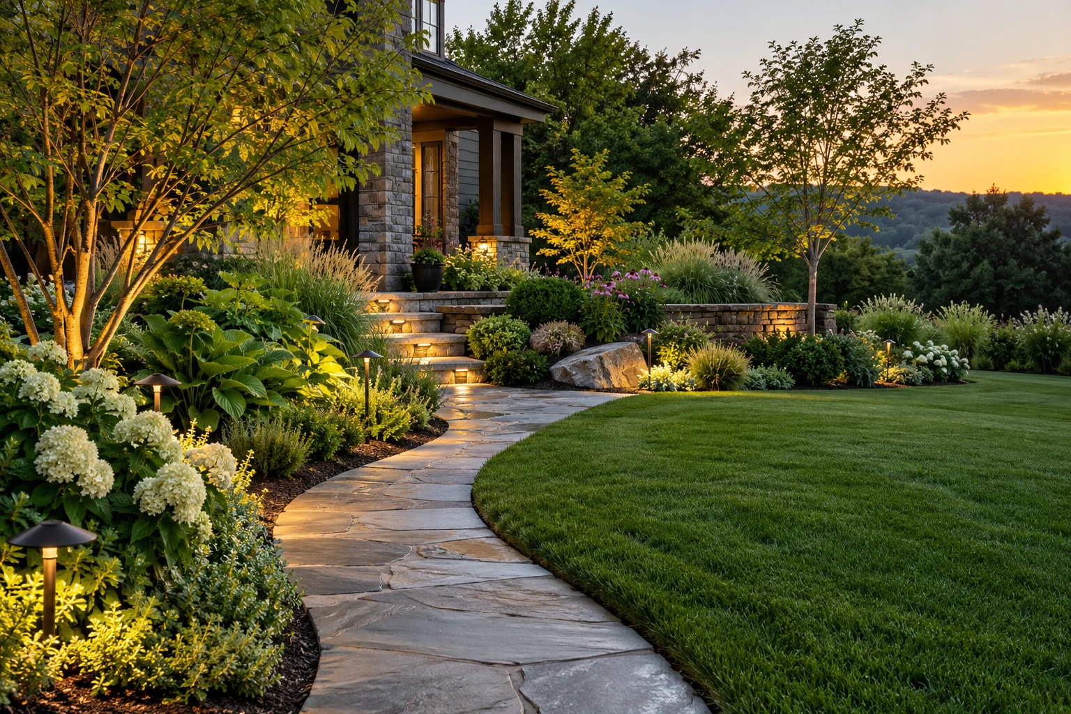 Lawn & landscape project setting