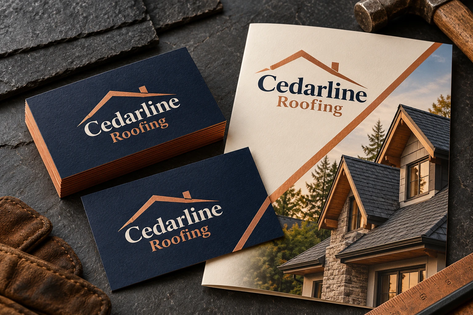 Cedarline Roofing card and flyer concept