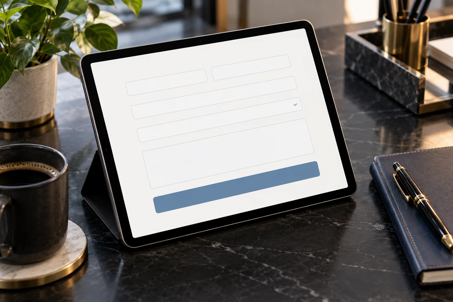 Customer inquiry interface on a tablet